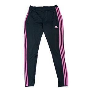 Adidas Climacool Training Pants Black Pink 3-Stripe Ankle Zip Track Womens Small